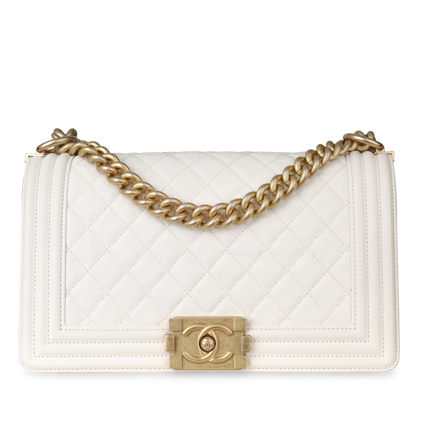Chanel Boy Bag Caviar Gold Shoulder Bag Style 2