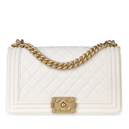 Chanel Boy Bag Caviar Gold Shoulder Bag Style 2