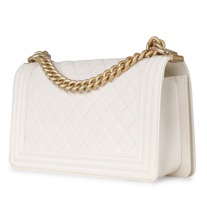 Chanel Boy Bag Caviar Gold Shoulder Bag Style 2