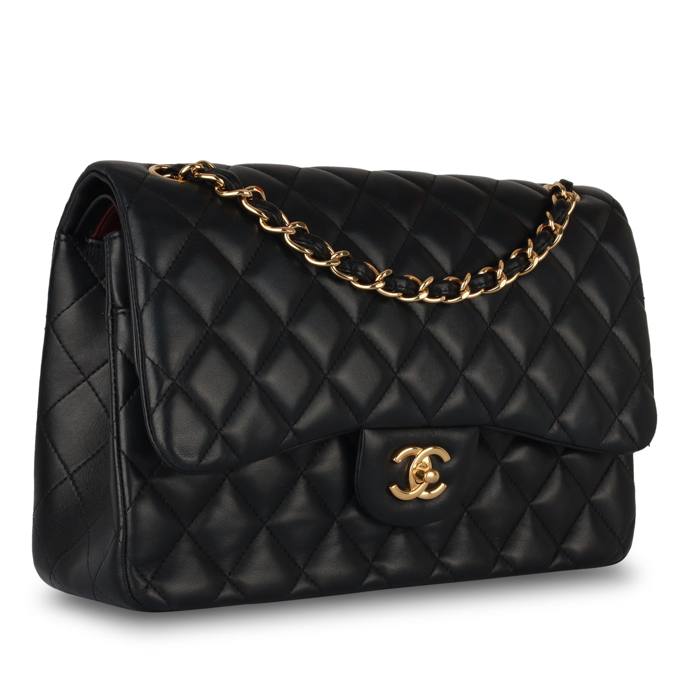 Chanel Classic Flap Lambskin Black Shoulder Bag Style 44