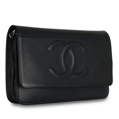 Chanel Cc Wallet On Chain - Black