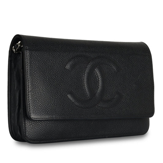 Chanel Cc Wallet On Chain - Black
