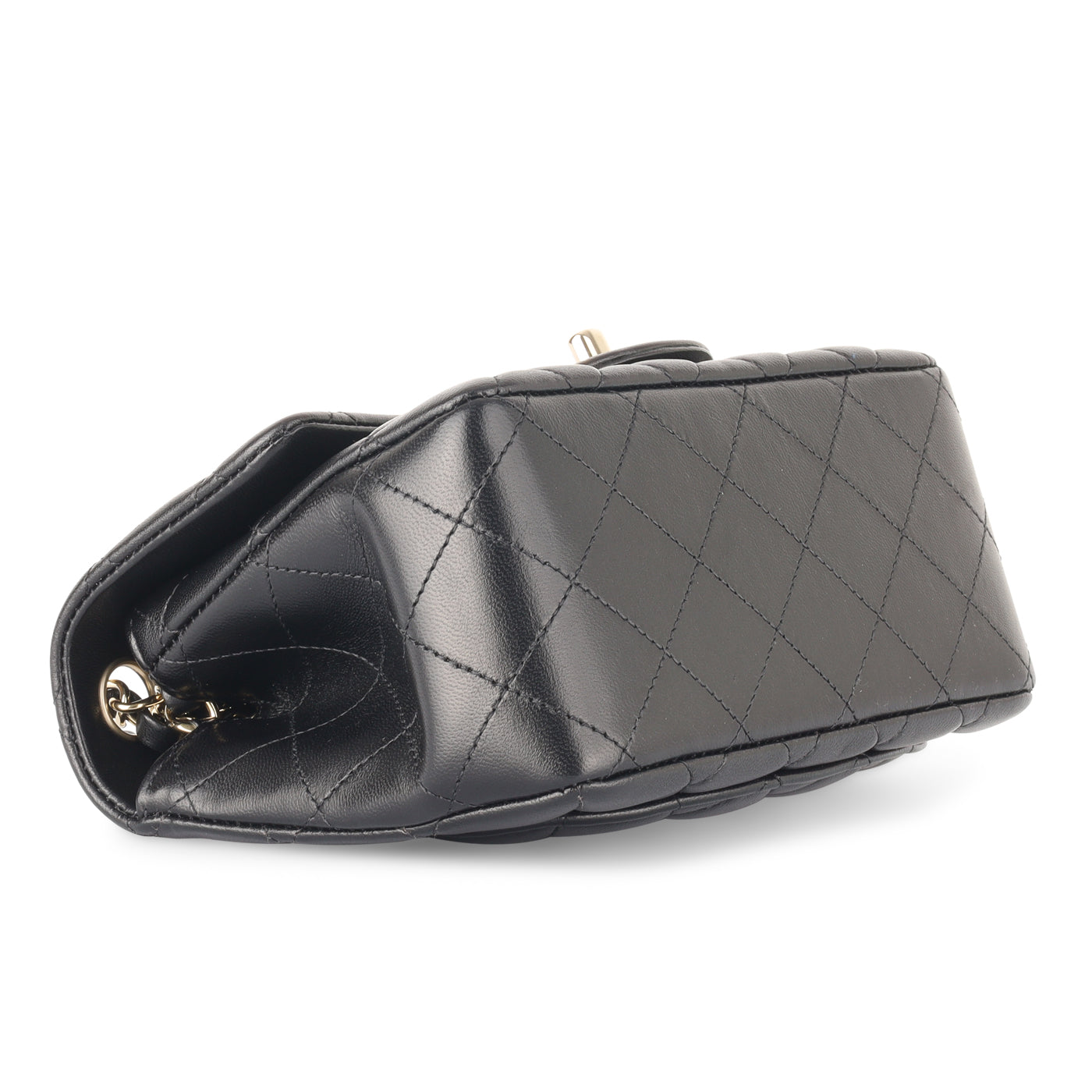 Chanel Classic Flap Lambskin Black Shoulder Bag Style 217