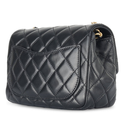 Chanel Classic Flap Lambskin Black Shoulder Bag Style 339