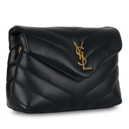 Saint Laurent Loulou Lambskin Black Shoulder Bag