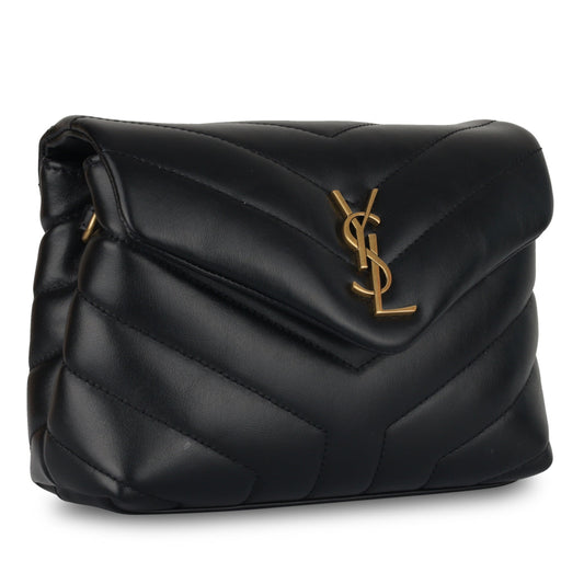 Saint Laurent Loulou Lambskin Black Shoulder Bag