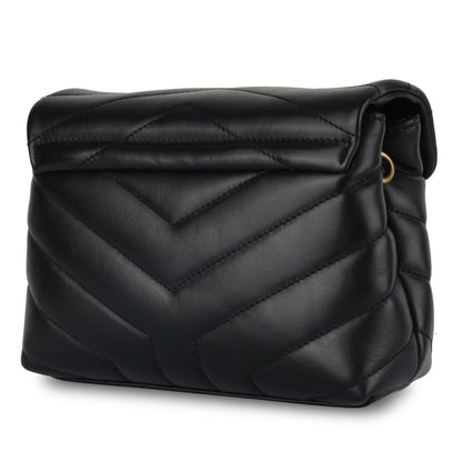Saint Laurent Loulou Lambskin Black Shoulder Bag