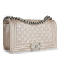 Chanel Boy Bag Calfskin Silver Shoulder Bag Calfskin