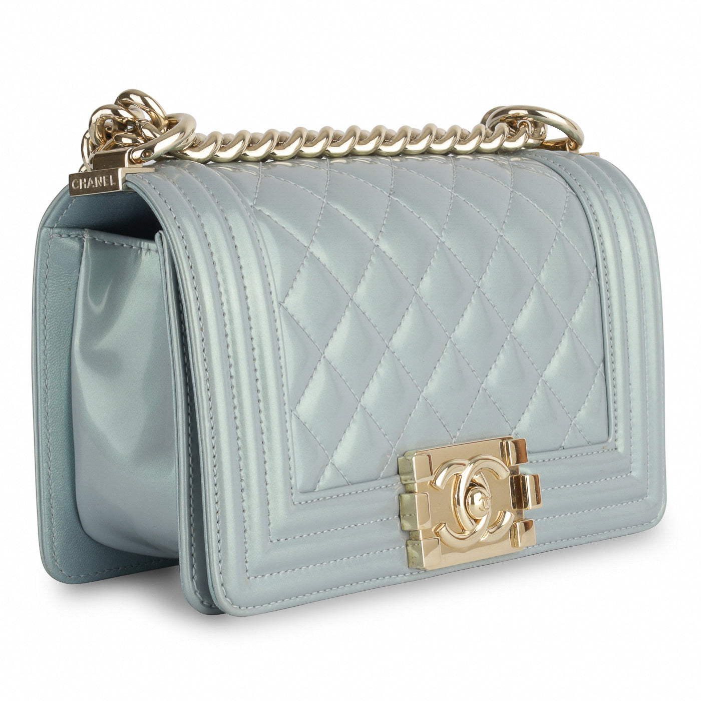 Chanel Boy Bag Quilted Gold Shoulder Bag