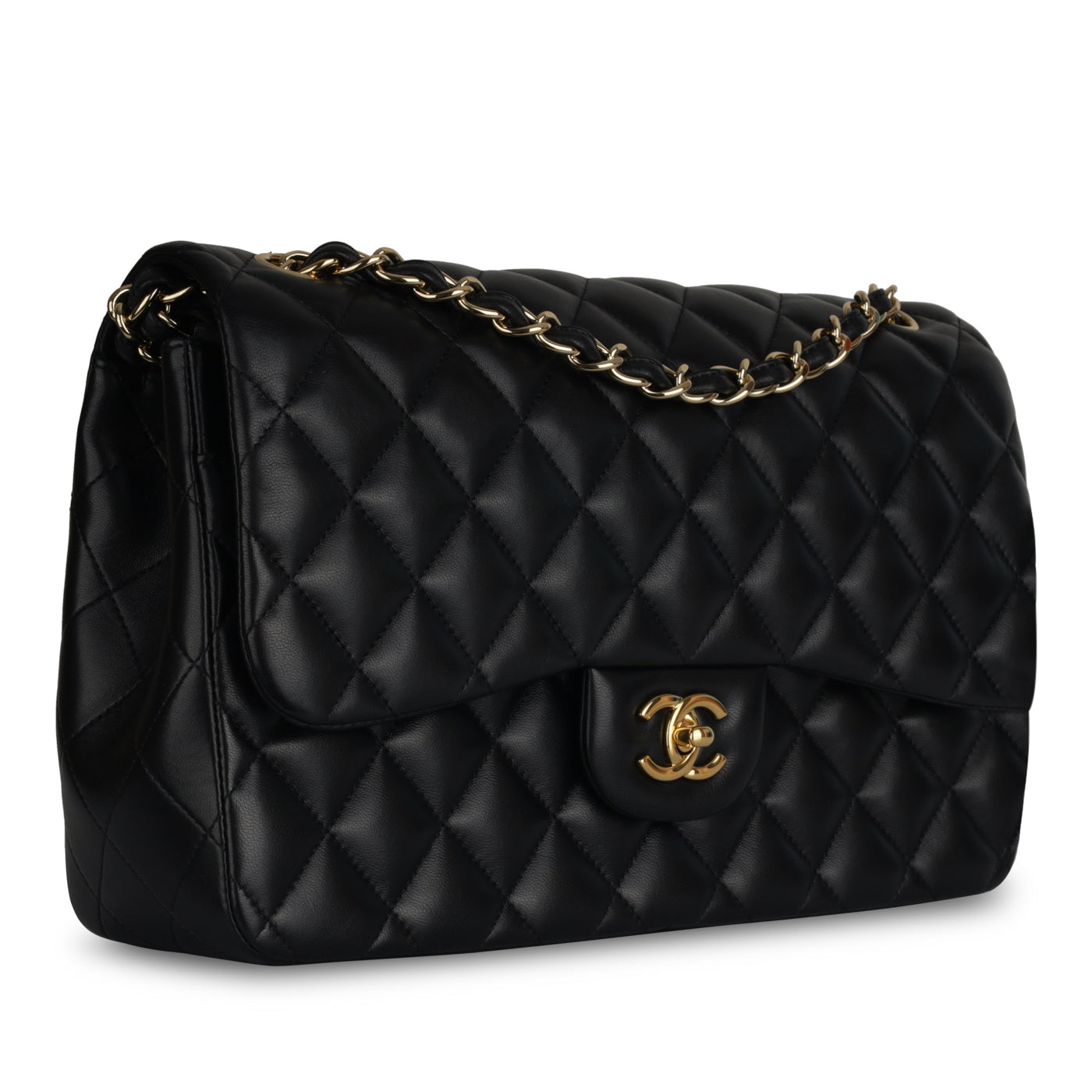 Chanel Classic Flap Lambskin Black Shoulder Bag Style 45