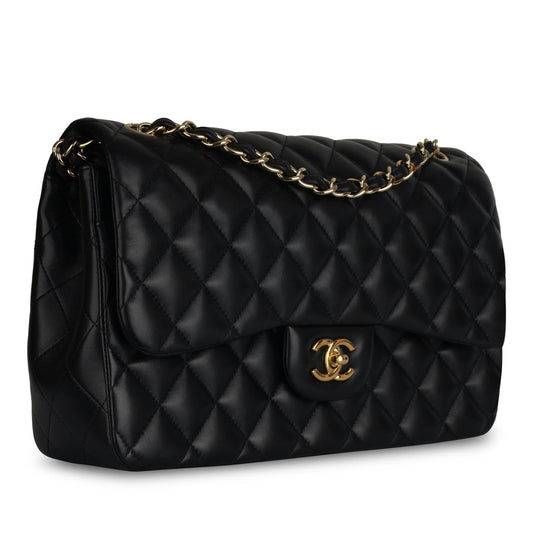 Chanel Classic Flap Lambskin Black Shoulder Bag Style 45