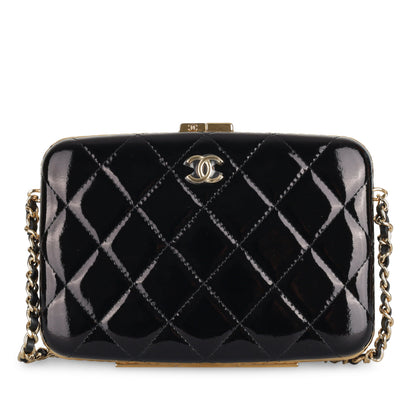 Chanel Patent Leather Black Clutch Patent Leather