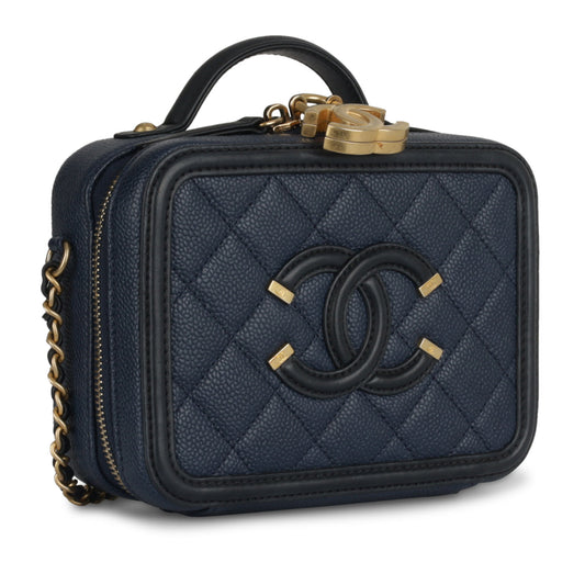 Chanel Vanity Caviar Black Clutch Style 5