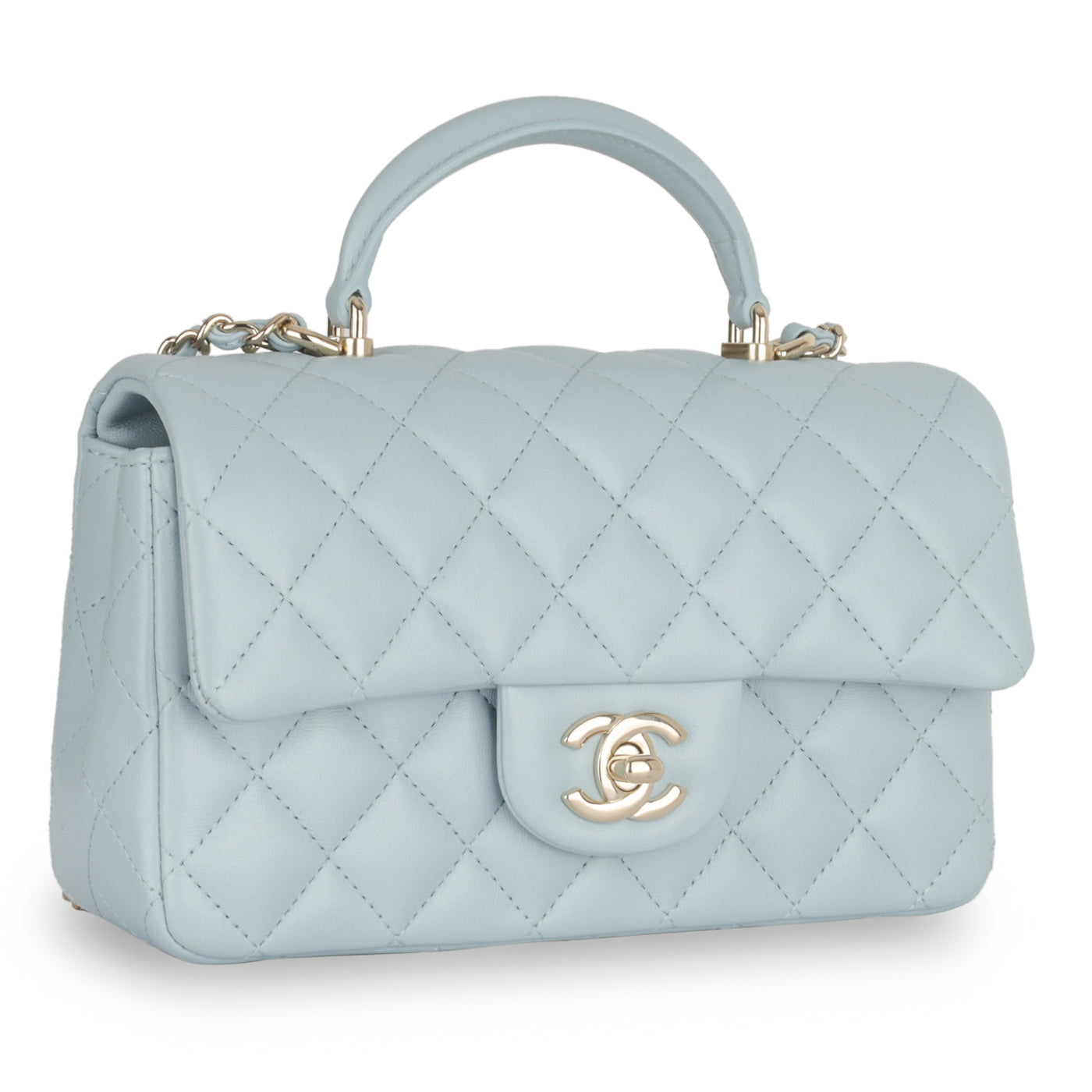 Chanel Classic Flap Lambskin Gold Shoulder Bag Style 76