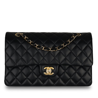 Chanel Classic Flap Lambskin Black Shoulder Bag Style 114