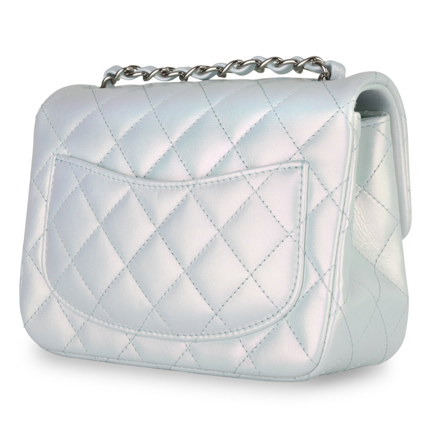 Chanel Classic Flap Leather Silver Shoulder Bag Style 4