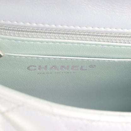 Chanel Classic Flap Leather Silver Shoulder Bag Style 4