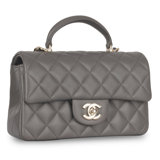 Chanel Classic Flap Lambskin Gold Shoulder Bag Style 74