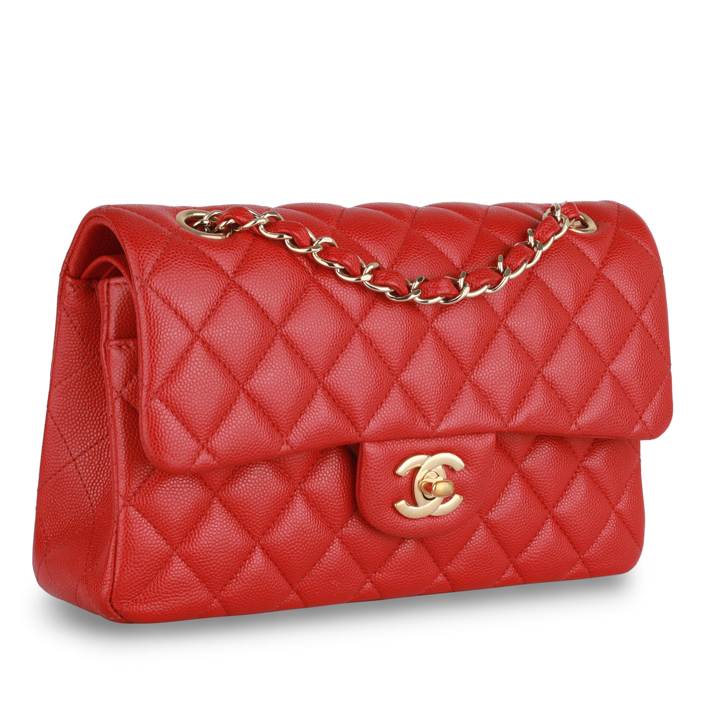 Chanel Classic Flap Caviar Gold Shoulder Bag Style 34