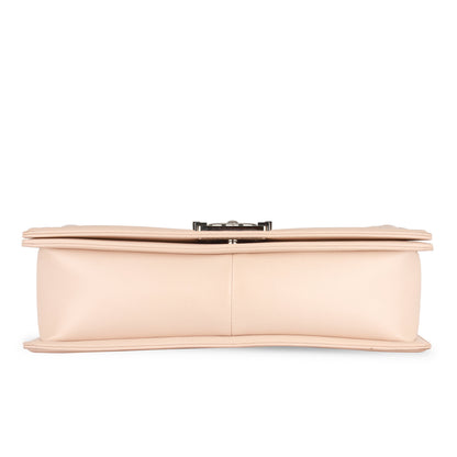 Chanel Boy Bag Lambskin Silver Shoulder Bag