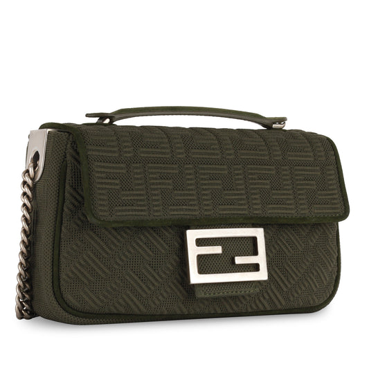 Fendi Baguette Canvas Red Shoulder Bag Style 60