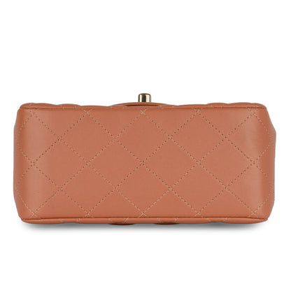 Chanel Classic Flap Lambskin Gold Shoulder Bag Style 92