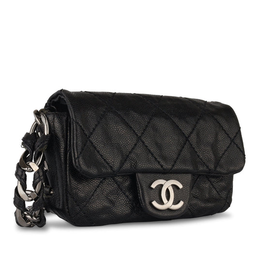 Chanel Classic Flap Caviar Black Shoulder Bag Style 144