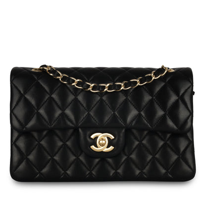 Chanel Classic Flap Lambskin Black Shoulder Bag Style 258