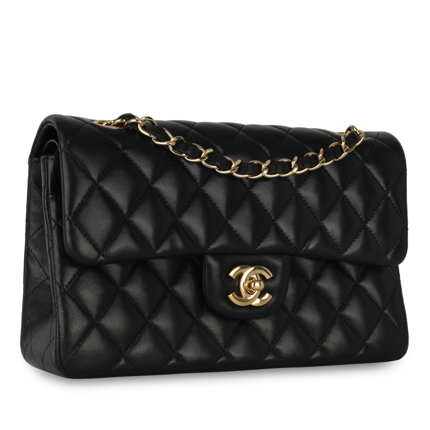 Chanel Classic Flap Lambskin Black Shoulder Bag Style 258