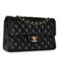 Chanel Classic Flap Lambskin Black Shoulder Bag Style 258