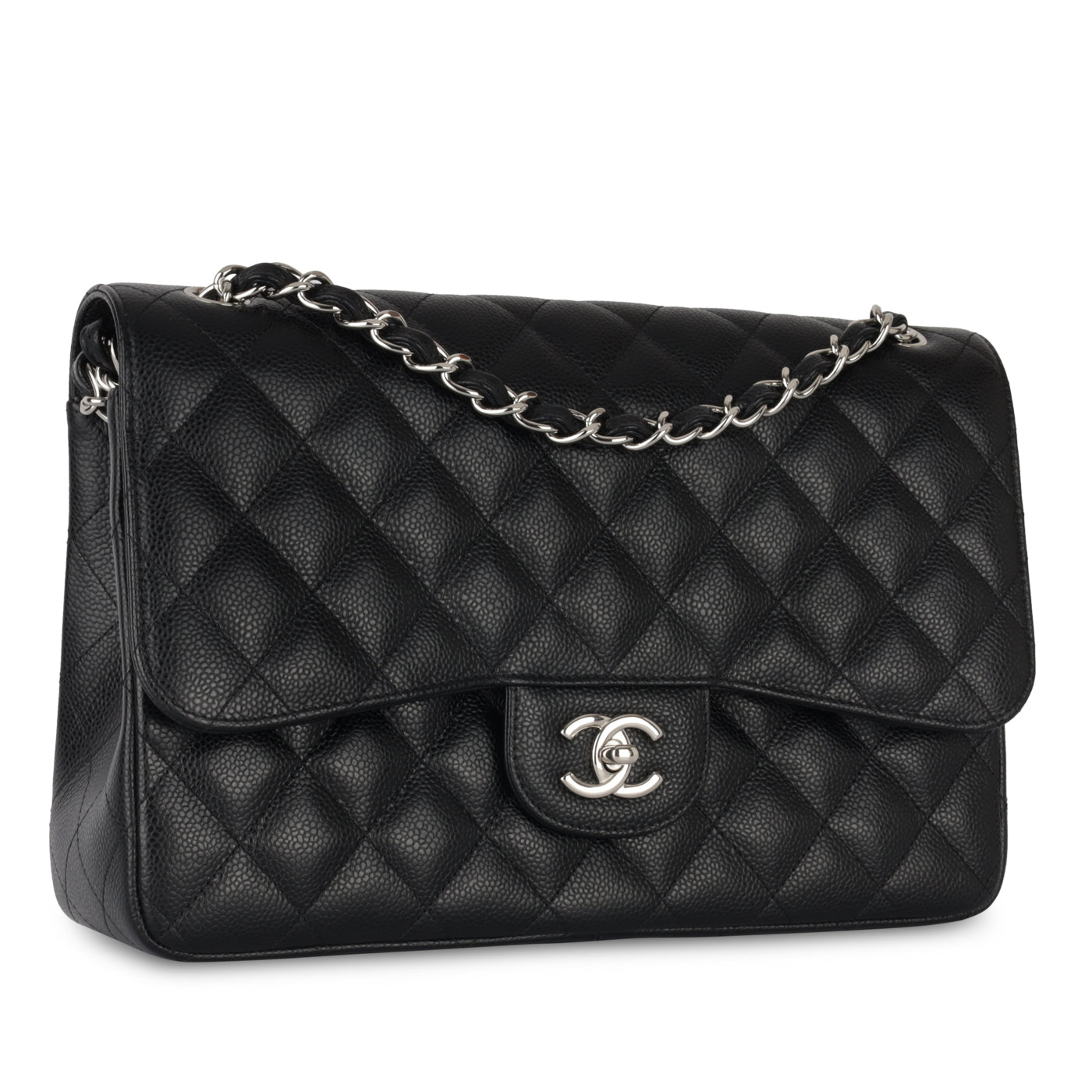 Chanel Classic Flap Lambskin Black Shoulder Bag Style 42