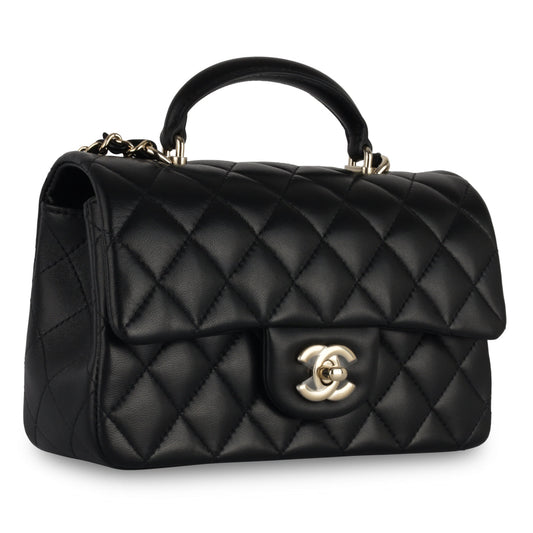 Chanel Classic Flap Lambskin Black Shoulder Bag Style 164