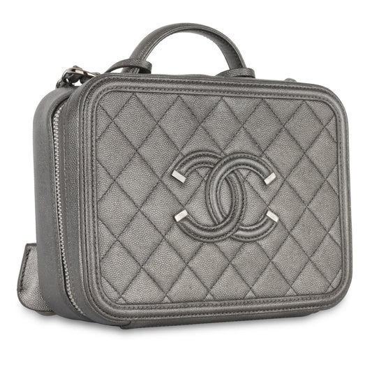 Chanel Vanity Caviar Black Clutch Style 3
