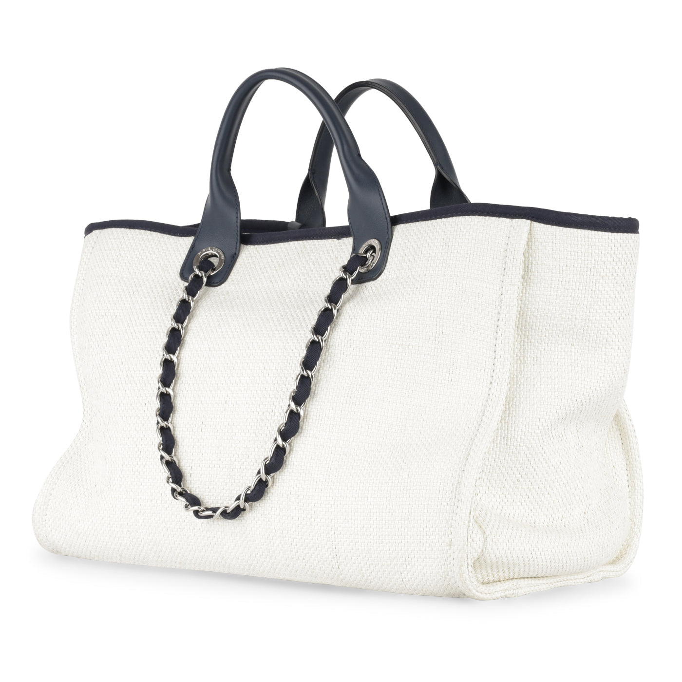 Chanel Cambon Leather Silver Tote Bag