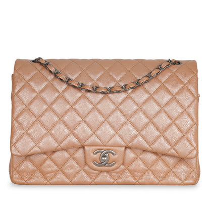 Chanel Classic Flap Caviar Tan Shoulder Bag Caviar