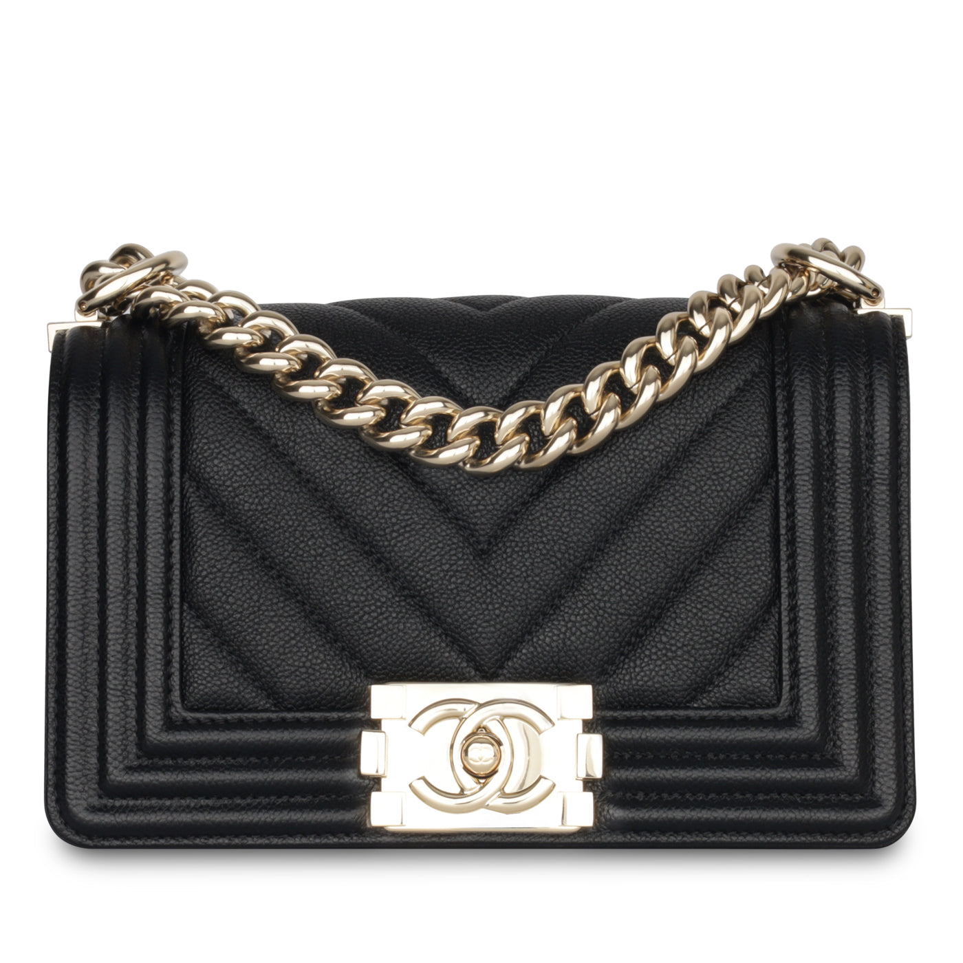 Chanel Boy Bag Lambskin Black Shoulder Bag Style 35