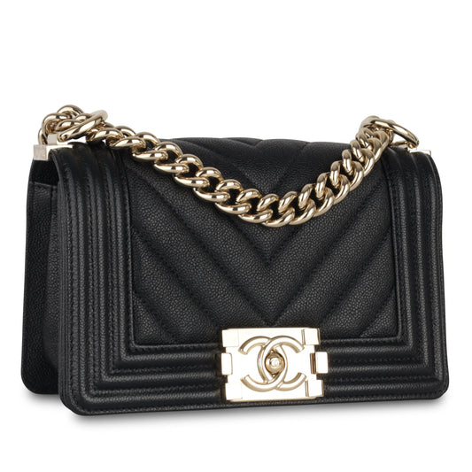 Chanel Boy Bag Lambskin Black Shoulder Bag Style 35