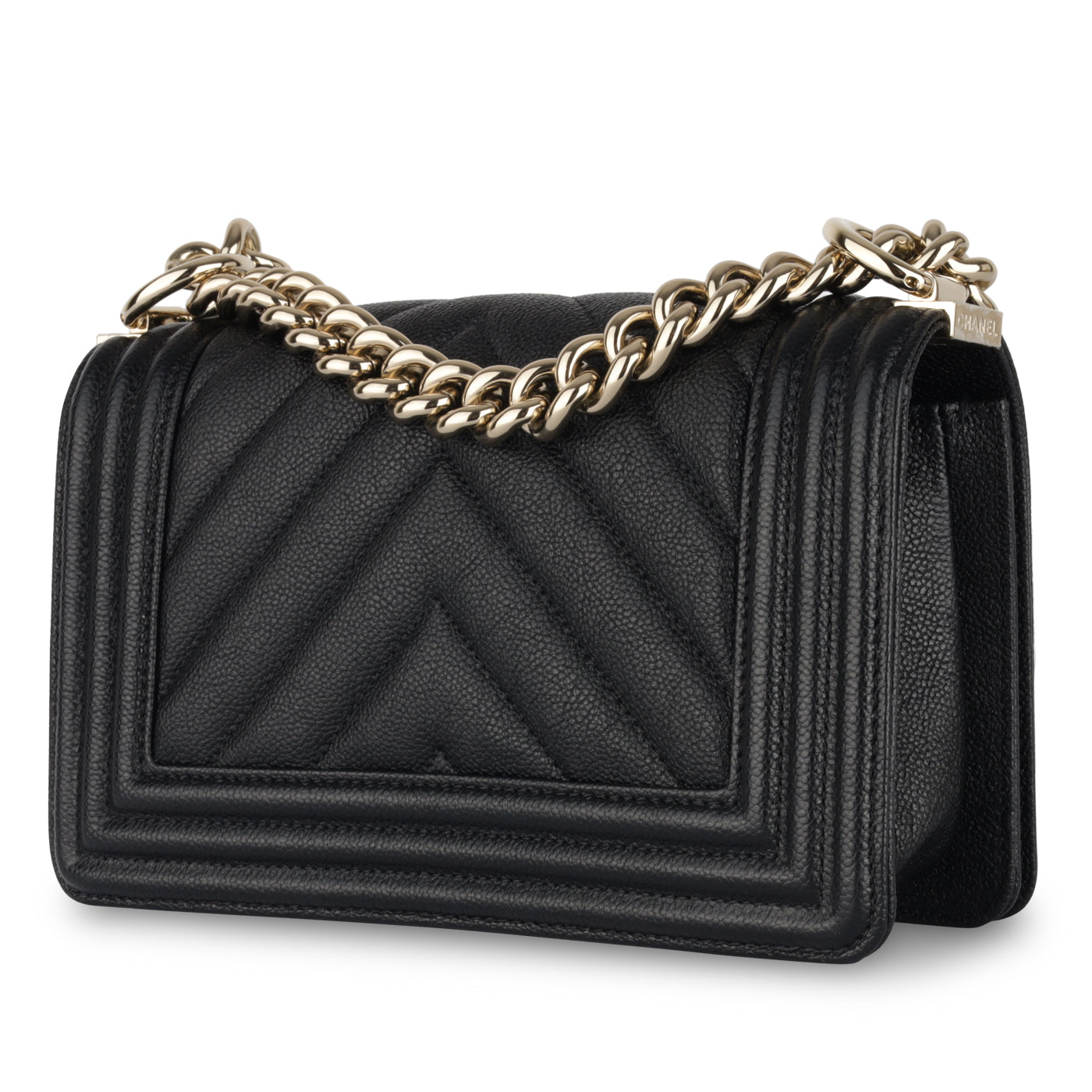 Chanel Boy Bag Lambskin Black Shoulder Bag Style 35