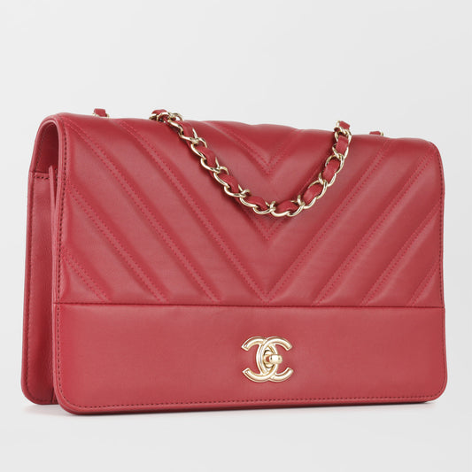 Chanel Classic Flap Lambskin Gold Shoulder Bag Style 5