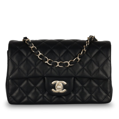 Chanel Classic Flap Lambskin Black Shoulder Bag Style 163