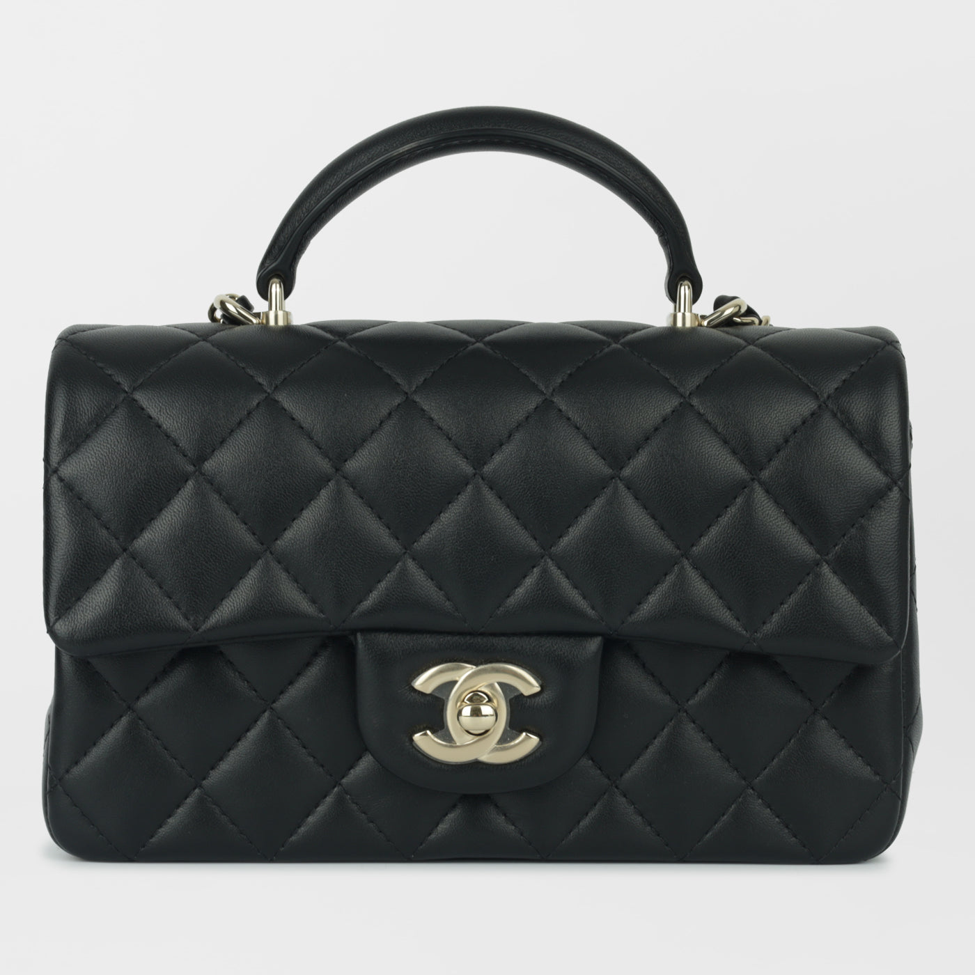 Chanel Classic Flap Lambskin Black Shoulder Bag Style 162