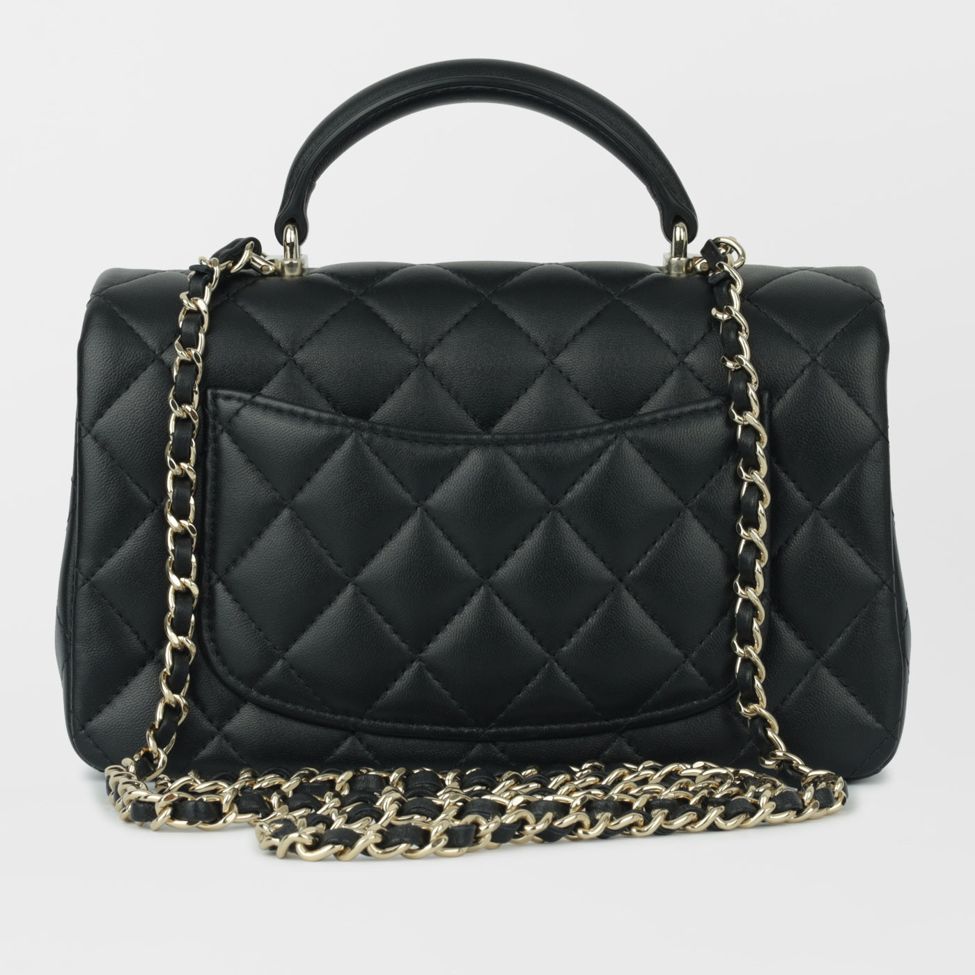 Chanel Classic Flap Lambskin Black Shoulder Bag Style 162