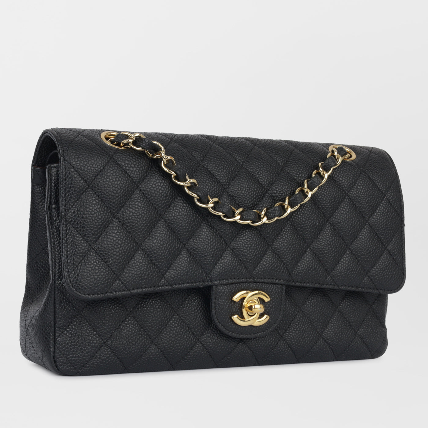 Chanel Classic Flap Lambskin Black Shoulder Bag Style 109