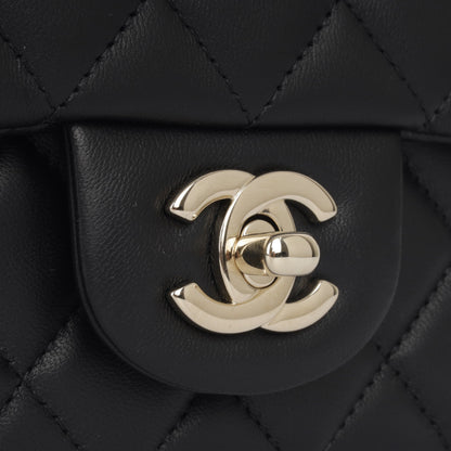 Chanel Classic Flap Lambskin Black Shoulder Bag Style 160