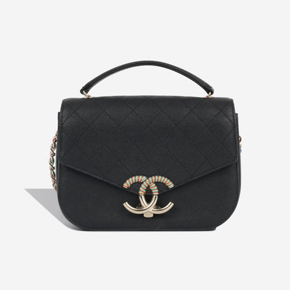Chanel Classic Flap Caviar Black Shoulder Bag Style 136