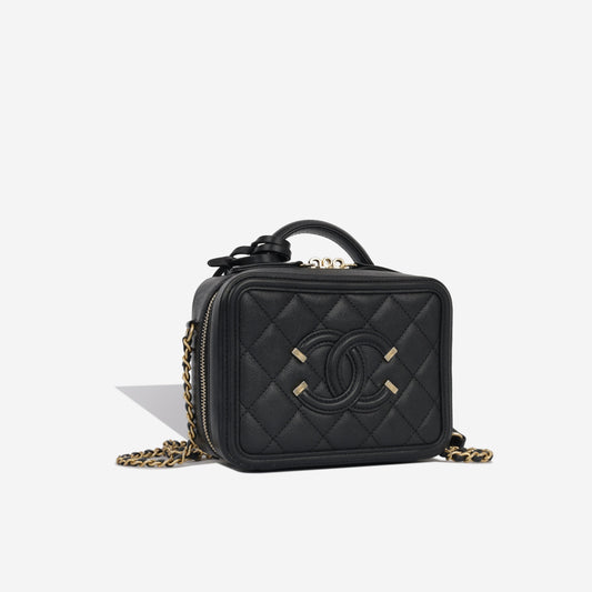 Chanel Vanity Caviar Black Clutch Style 2
