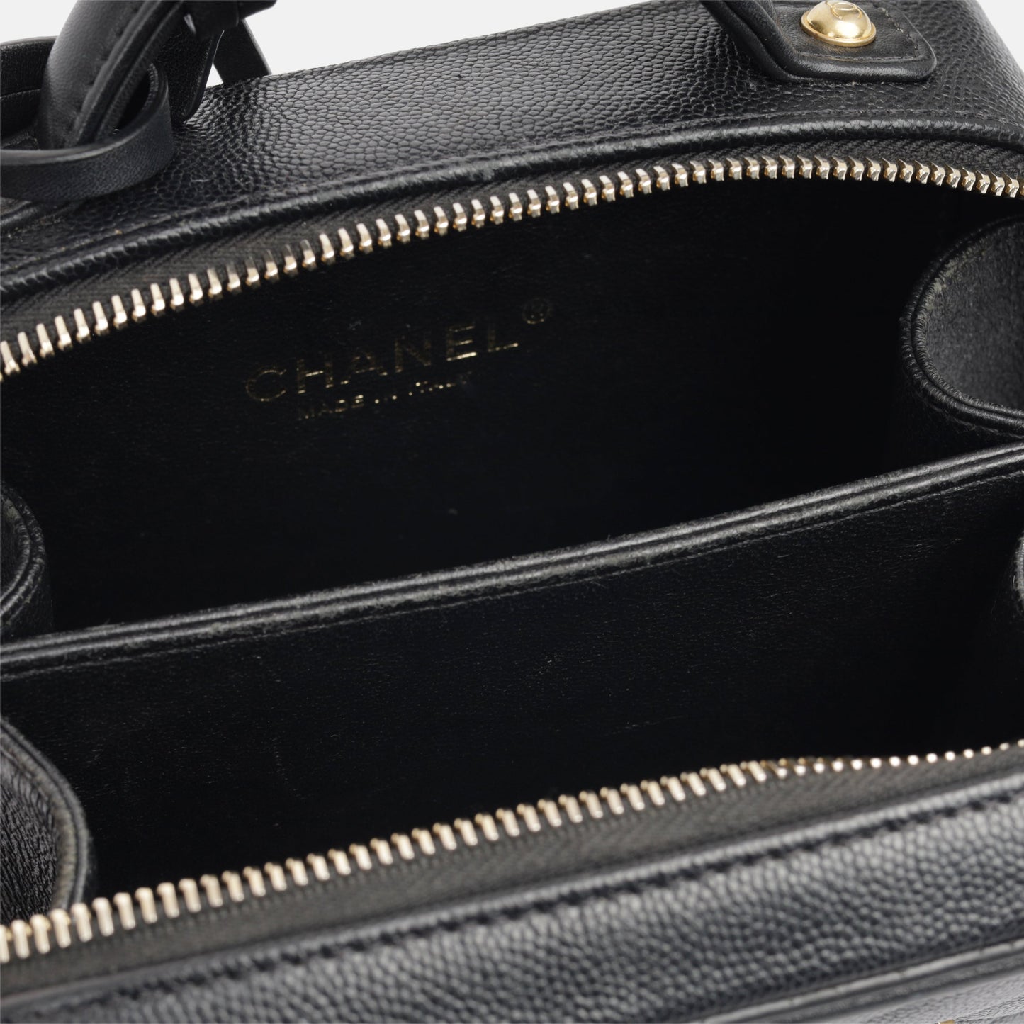 Chanel Vanity Caviar Black Clutch Style 2