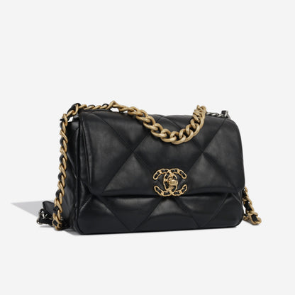 Chanel Chanel 19 Lambskin Black Shoulder Bag Style 19
