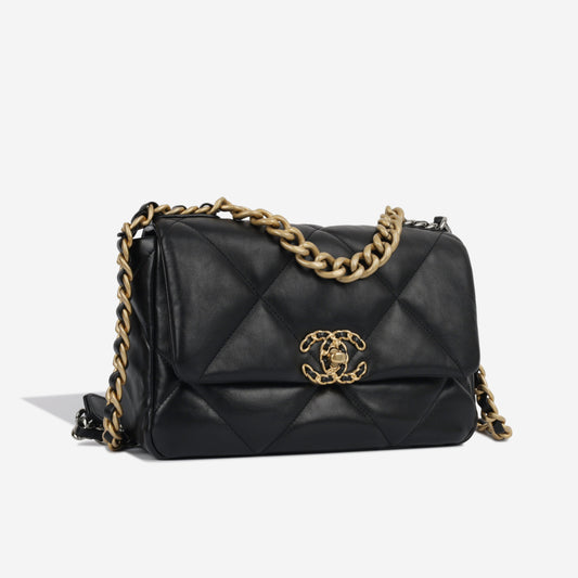 Chanel Chanel 19 Lambskin Black Shoulder Bag Style 19