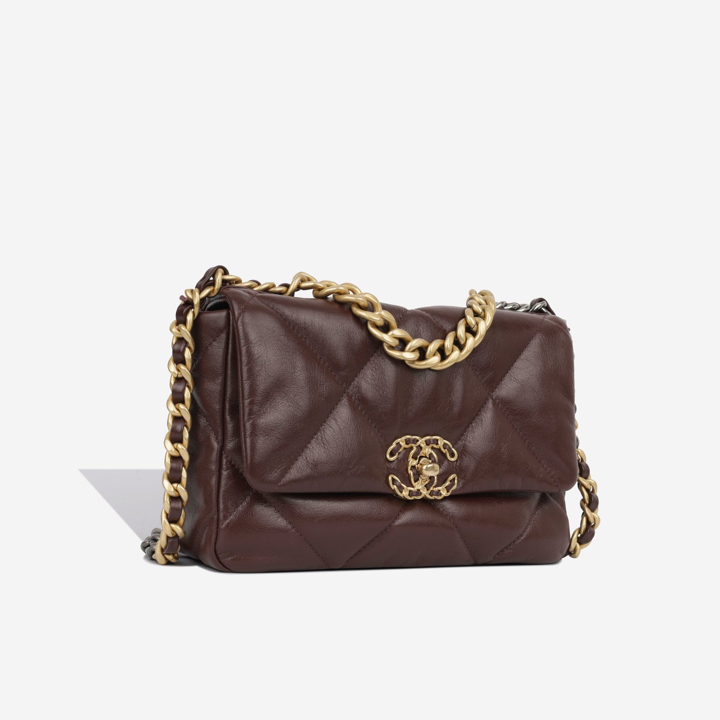 Chanel Chanel 19 Lambskin Brown Shoulder Bag